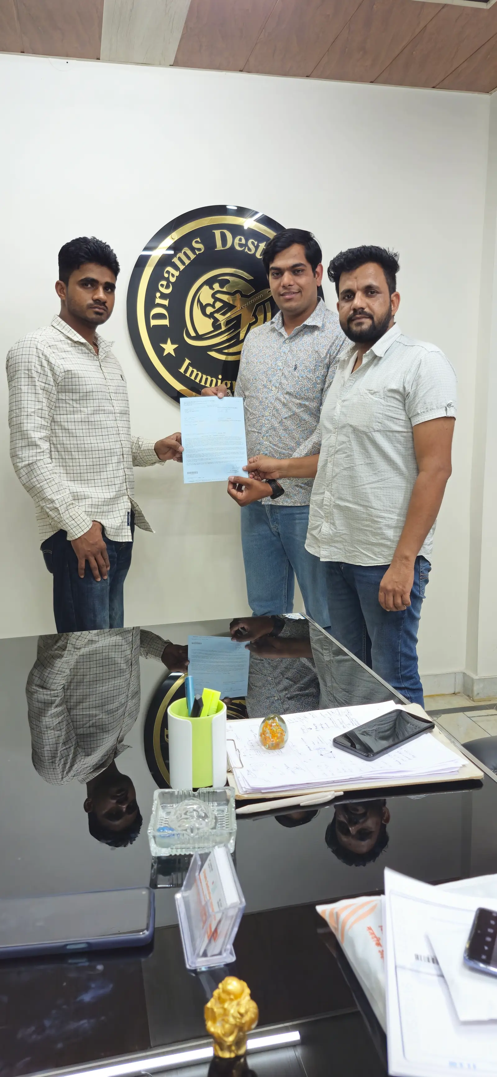 Client with approved visa