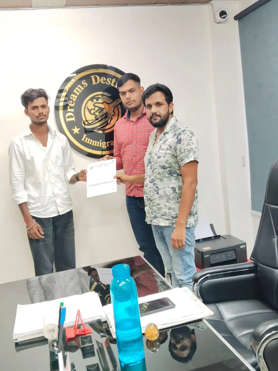 Clients celebrating visa approval